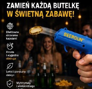 Otwieracz do Butelek Beergun – Wyrzutnia Kapsli | Gadżet Imprezowy