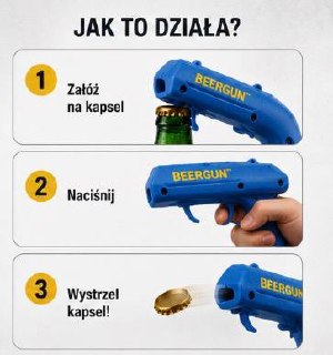 Otwieracz do Butelek Beergun – Wyrzutnia Kapsli | Gadżet Imprezowy
