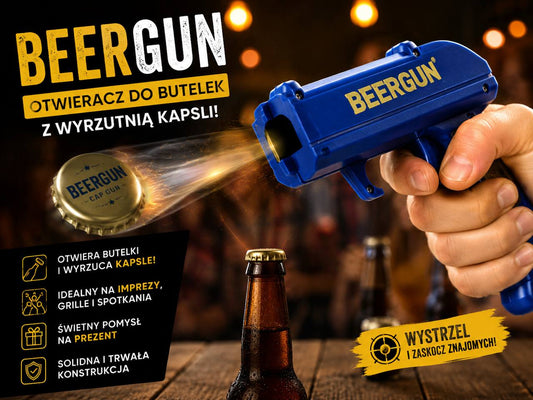 Otwieracz do Butelek Beergun – Wyrzutnia Kapsli | Gadżet Imprezowy